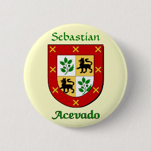 Personalized Acevado Family Shield 2 Inch Round Button