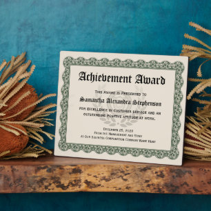 Personalized Achievement Award Plaque