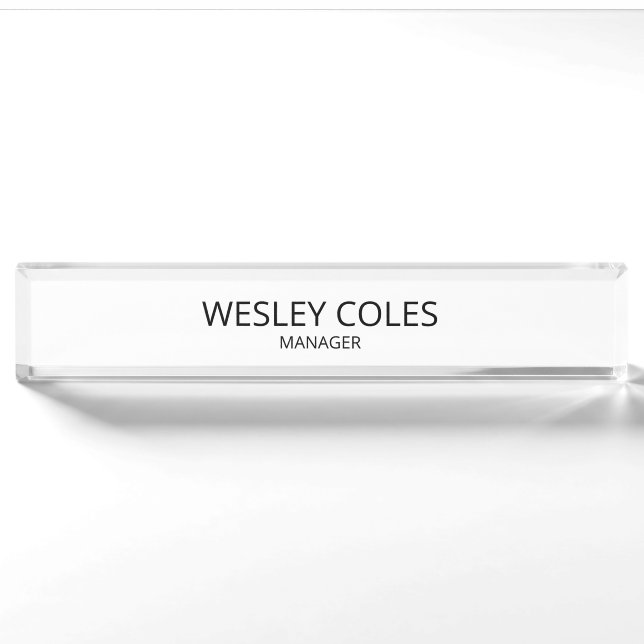 Personalized Acrylic Name Block, Optional name  Nameplate (Front)