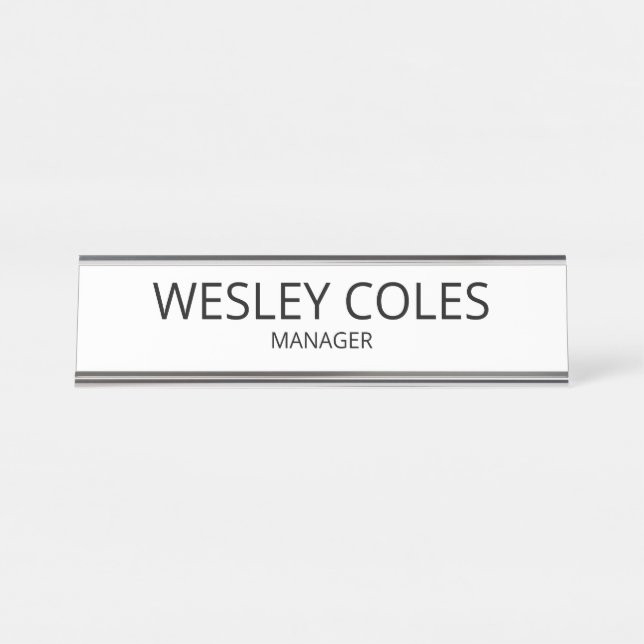 Personalized Acrylic Name Block, Optional Wooden B Desk Name Plate (Front)