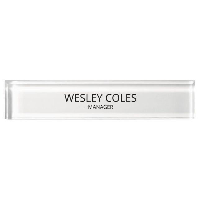 Personalized Acrylic Name Block, Optional Wooden B Nameplate (Front)