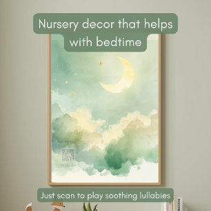 Personalized Acrylic Nursery Sign   Moon & Stars