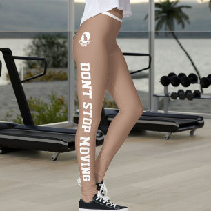 Personalized Active Pet Mom White Dusty carmel Cat Leggings