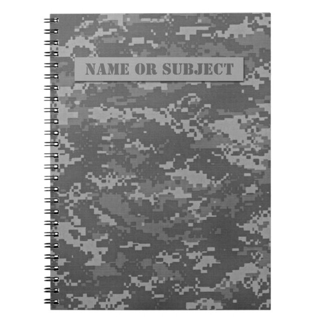 Personalized ACU Digital Camo Spiral Notebook (Front)