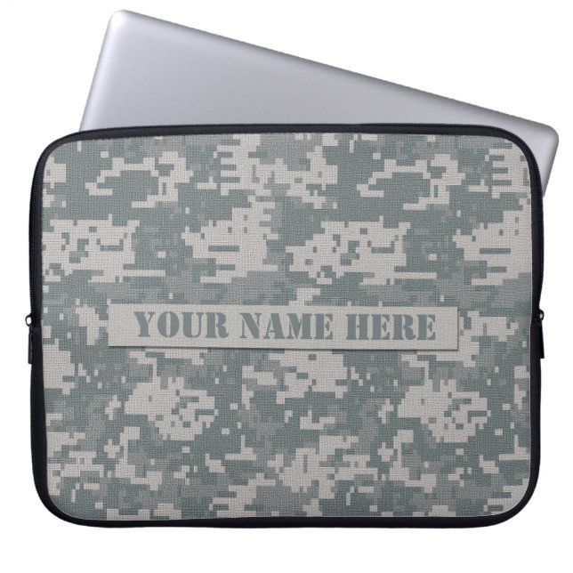 Personalized ACU Digital Camouflage Laptop Sleeve (Front)