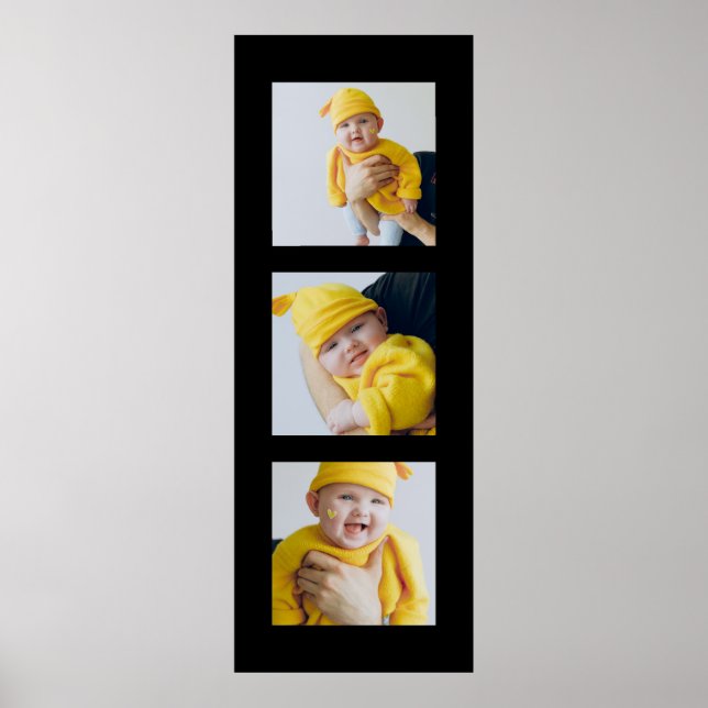 Personalized Add 3 Photographs Custom Made Poster (Front)