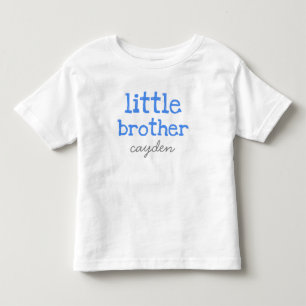 Personalized Add a Name Blue Text Little Brother Toddler T-shirt