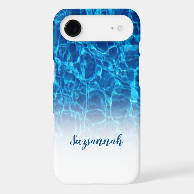 Personalized Add A Name Sparkling Blue Water Ombre (Back)