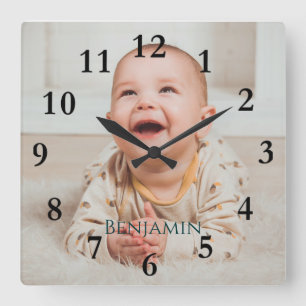 Personalized Add-a-Photo Square Wall Clock