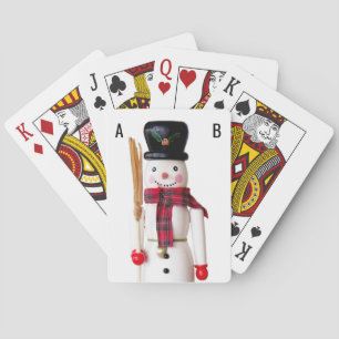 Personalized (Add Initials) Snowman Nutcracker Playing Cards