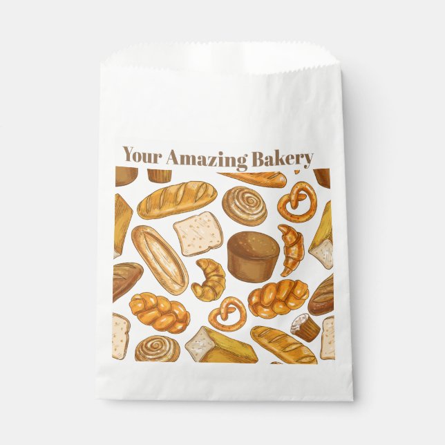 Personalized Add Name Bread and Bakery Store Favour Bag (Front)