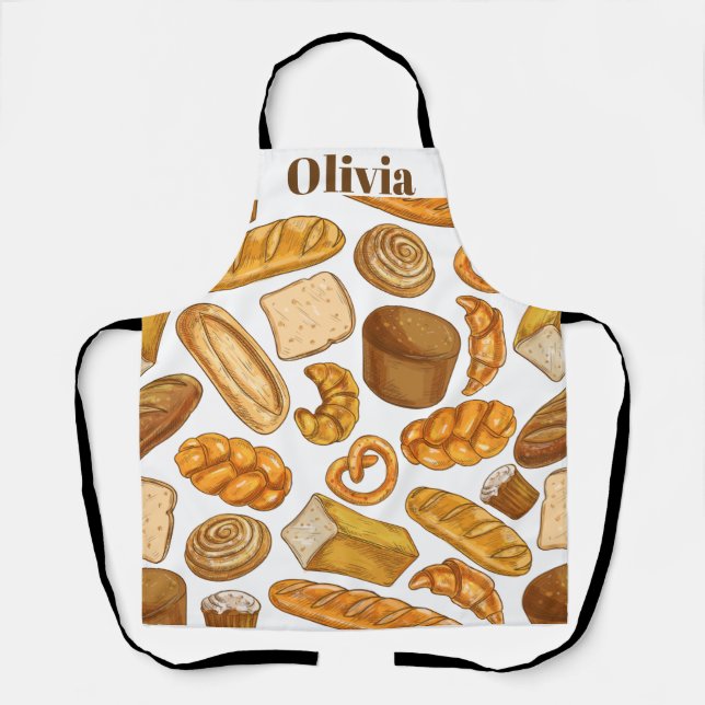 Personalized Add Name Bread and Pastry Baker Apron (Front)