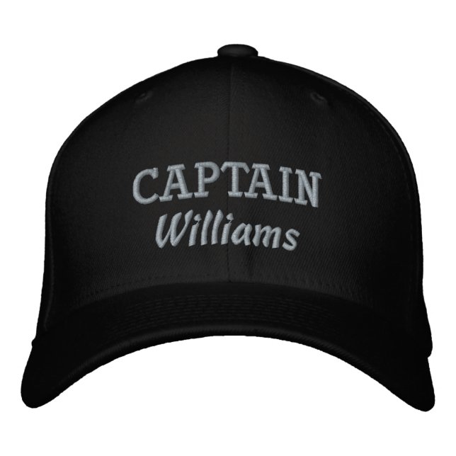 Personalized Add Name Captain Embroidered Hat (Front)