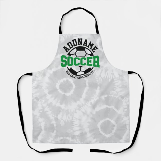 Personalized ADD NAME Soccer Player Team Tie-Dye Apron (Front)