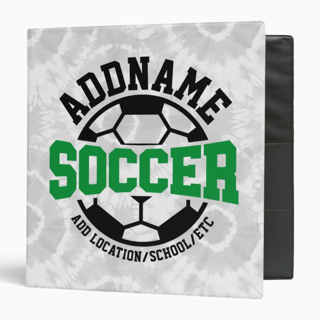 Personalized ADD NAME Soccer Player Team Tie-Dye Binder (Front/Inside)