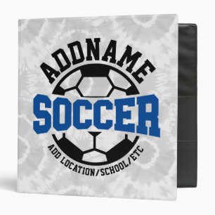 Personalized ADD NAME Soccer Player Team Tie-Dye Binder