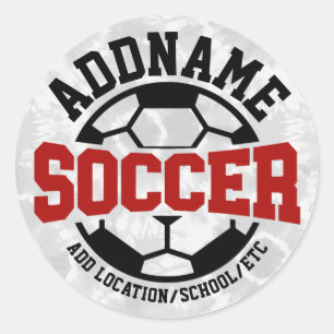 Personalized ADD NAME Soccer Player Team Tie-Dye Classic Round Sticker