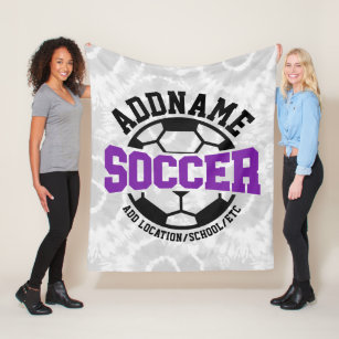 Personalized ADD NAME Soccer Player Team Tie-Dye Fleece Blanket