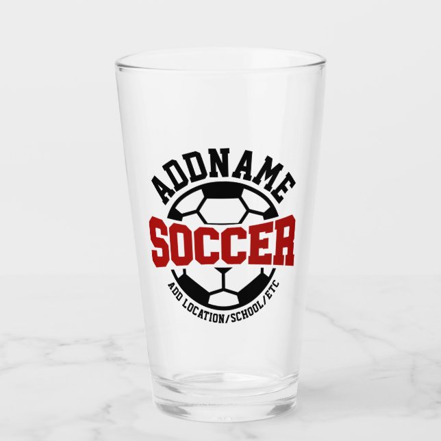 Personalized ADD NAME Soccer Player Team Tie-Dye Glass (Front)