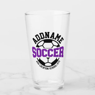 Personalized ADD NAME Soccer Player Team Tie-Dye Glass