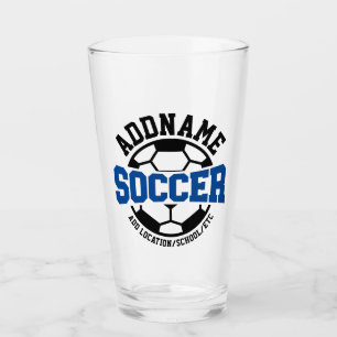 Personalized ADD NAME Soccer Player Team Tie-Dye Glass