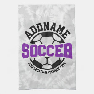 Personalized ADD NAME Soccer Player Team Tie-Dye Kitchen Towel