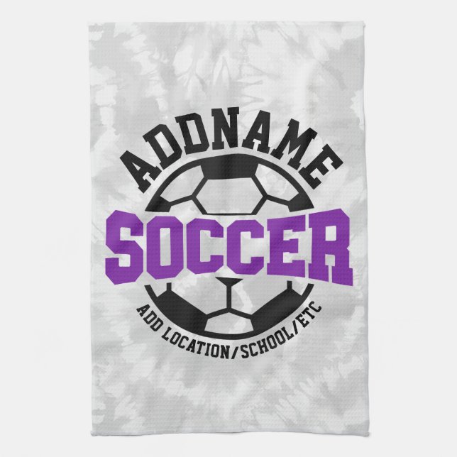Personalized ADD NAME Soccer Player Team Tie-Dye Kitchen Towel (Vertical)