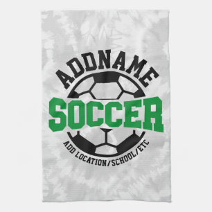 Personalized ADD NAME Soccer Player Team Tie-Dye Kitchen Towel