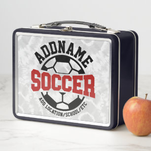 Personalized ADD NAME Soccer Player Team Tie-Dye Metal Lunch Box