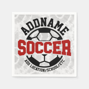 Personalized ADD NAME Soccer Player Team Tie-Dye Napkin