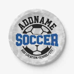 Personalized ADD NAME Soccer Player Team Tie-Dye Paper Plate