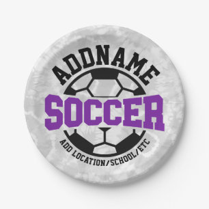 Personalized ADD NAME Soccer Player Team Tie-Dye Paper Plate