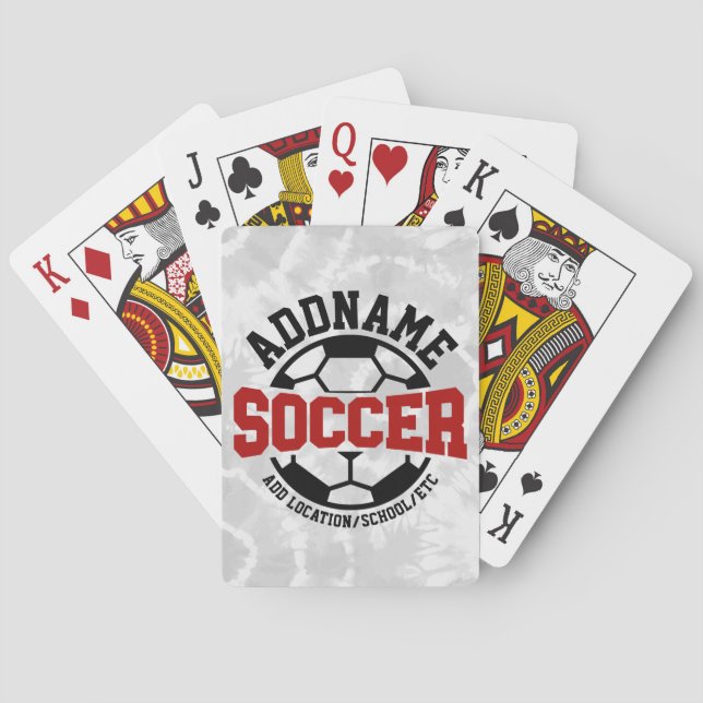Personalized ADD NAME Soccer Player Team Tie-Dye Playing Cards (Back)