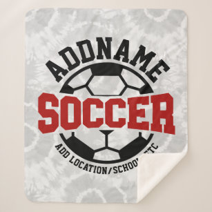 Personalized ADD NAME Soccer Player Team Tie-Dye Sherpa Blanket