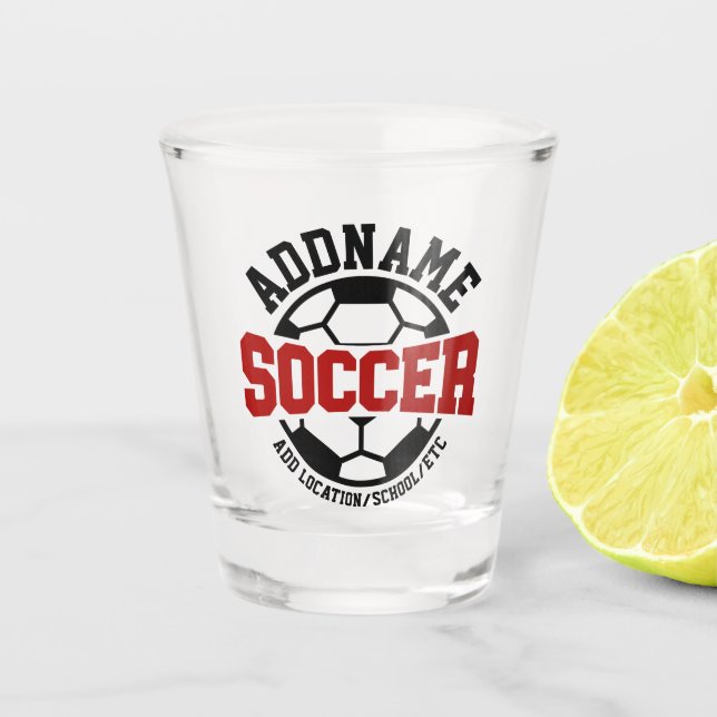 Personalized ADD NAME Soccer Player Team Tie-Dye Shot Glass (Front)