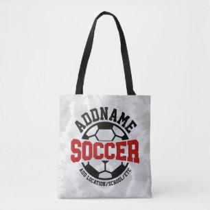 Personalized ADD NAME Soccer Player Team Tie-Dye Tote Bag