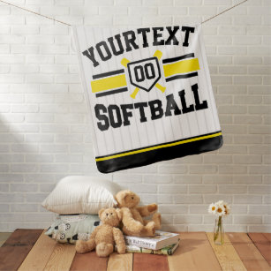 Personalized ADD NAME Softball Player Varsity Team Baby Blanket