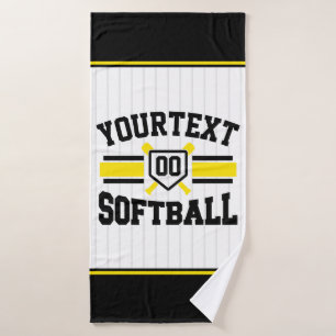 Personalized ADD NAME Softball Player Varsity Team Bath Towel Set