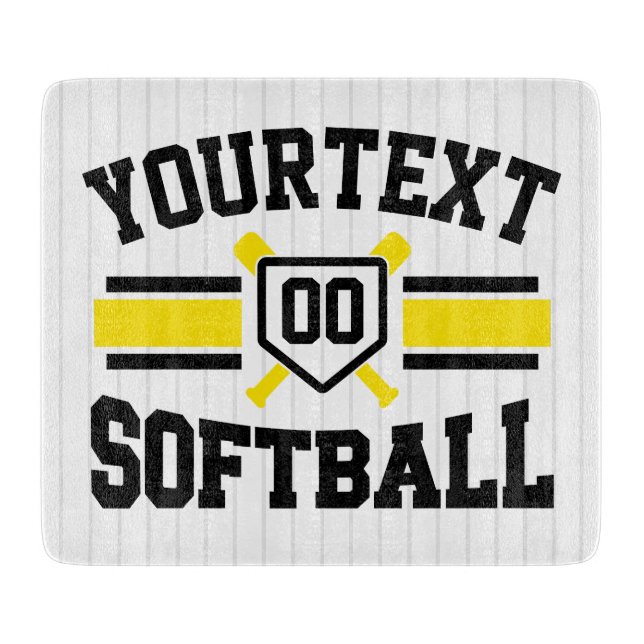 Personalized ADD NAME Softball Player Varsity Team Cutting Board (Front)