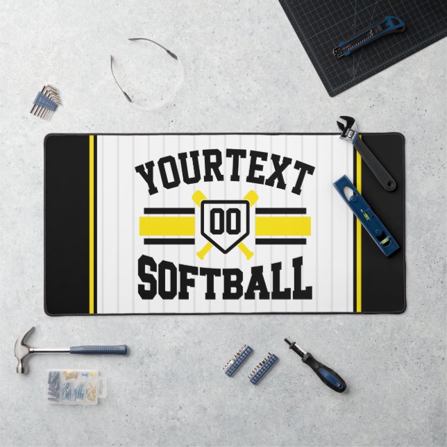 Personalized ADD NAME Softball Player Varsity Team Desk Mat (Workstation)