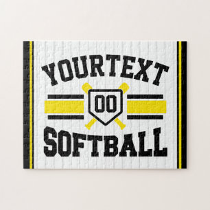 Personalized ADD NAME Softball Player Varsity Team Jigsaw Puzzle