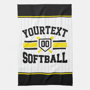 Personalized ADD NAME Softball Player Varsity Team Kitchen Towel