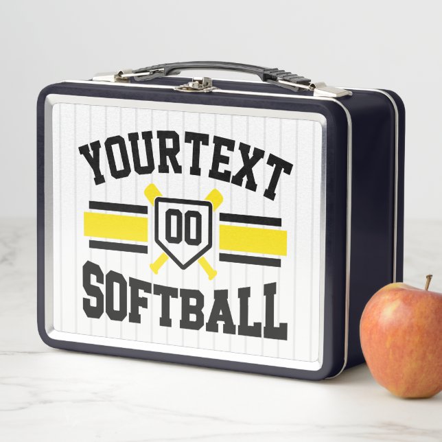 Personalized ADD NAME Softball Player Varsity Team Metal Lunch Box (In Situ)