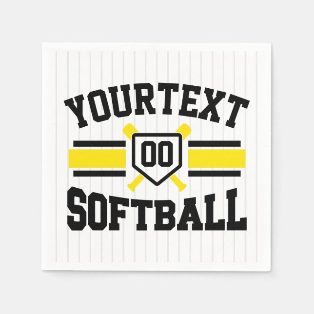 Personalized ADD NAME Softball Player Varsity Team Napkin (Front)