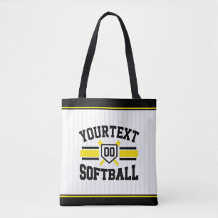 Personalized ADD NAME Softball Player Varsity Team Tote Bag