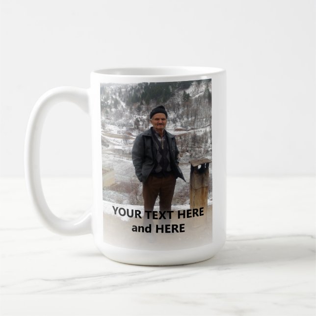 Personalized Add Photo and Text Coffee Mug (Left)