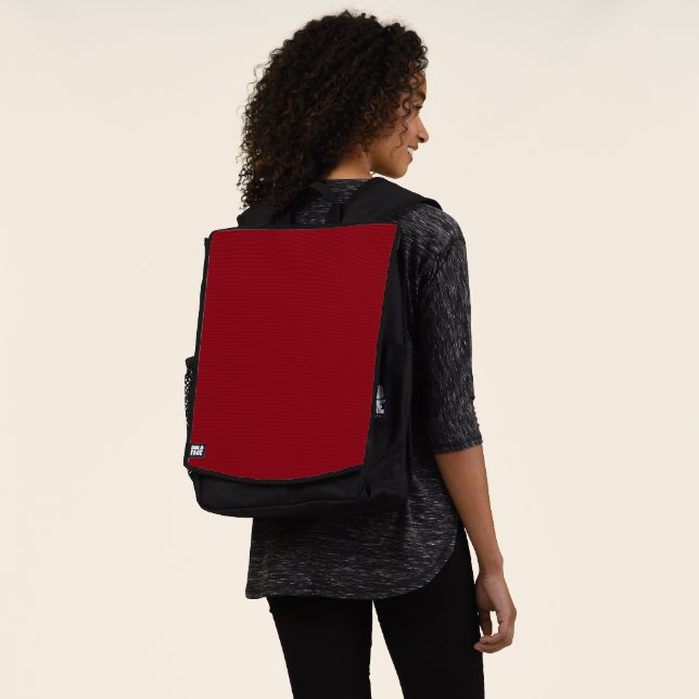 Personalized Add Photo Artwork Burgundy Backpack (Worn)
