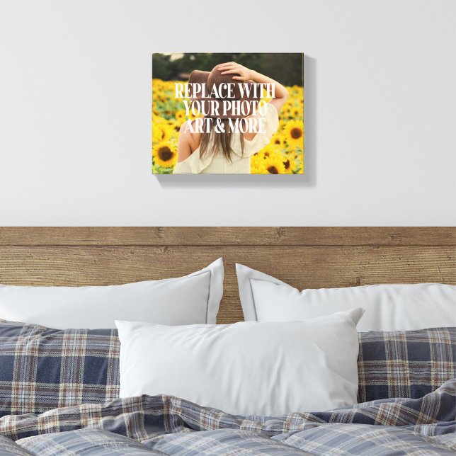 Personalized Add Photograph Art Custom Made Canvas Print (Insitu(Bedroom))