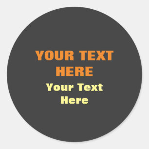 Personalized Add Text Replace with Slogan Black Classic Round Sticker