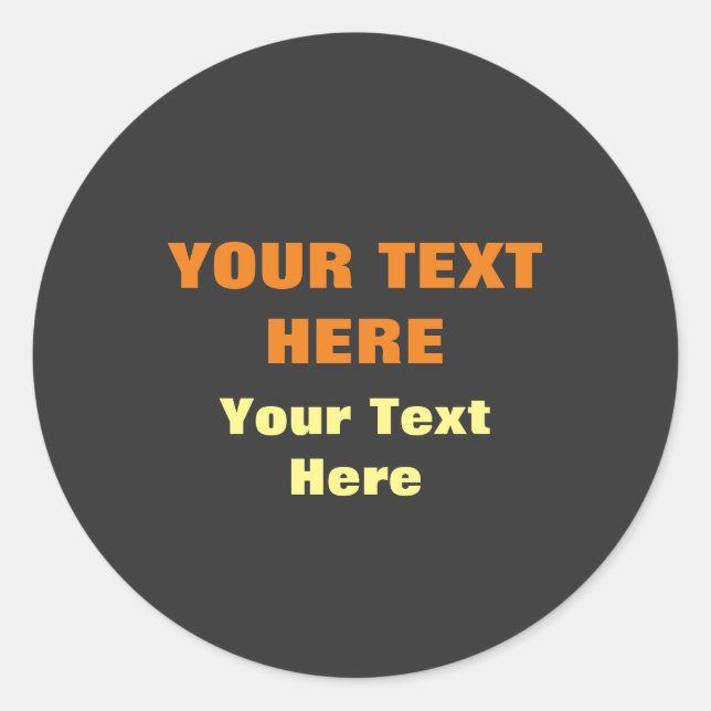 Personalized Add Text Replace with Slogan Black Classic Round Sticker (Front)